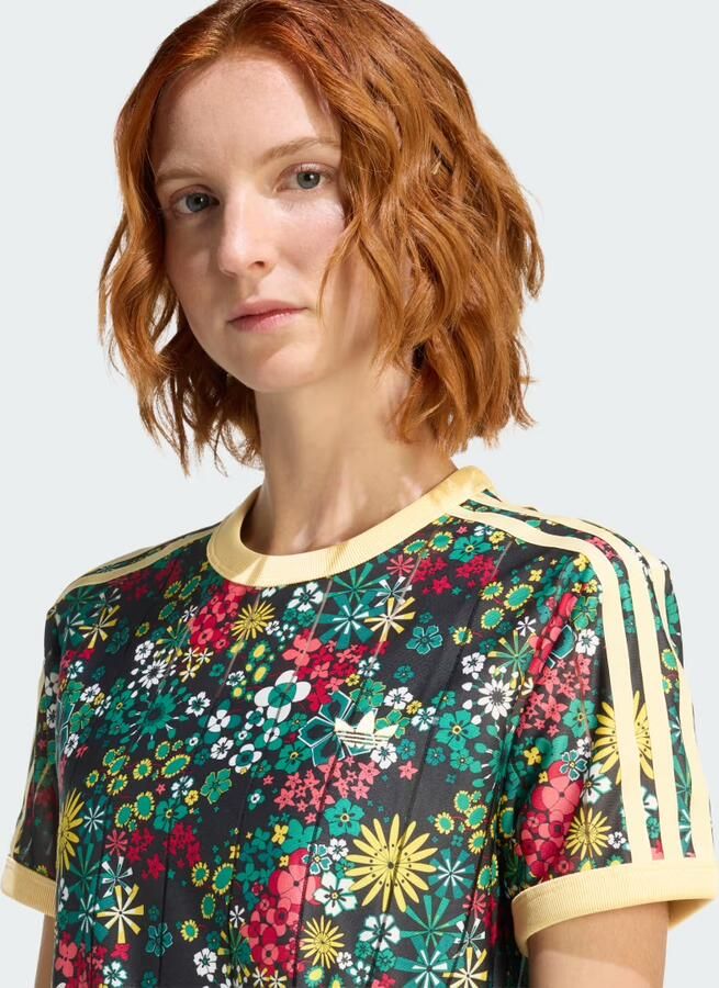 Adidas Originals Liberty All Over Print Slim T-Shirt Zwart- Dames Zwart - Foto 4