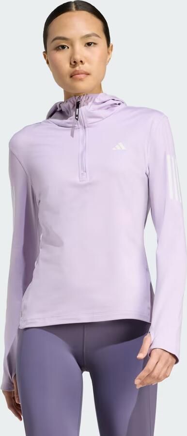 Adidas Own The Run Winterized Hoodie met Halflange Rits