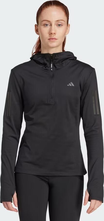 Adidas Own The Run Winterized Hoodie met Halflange Rits