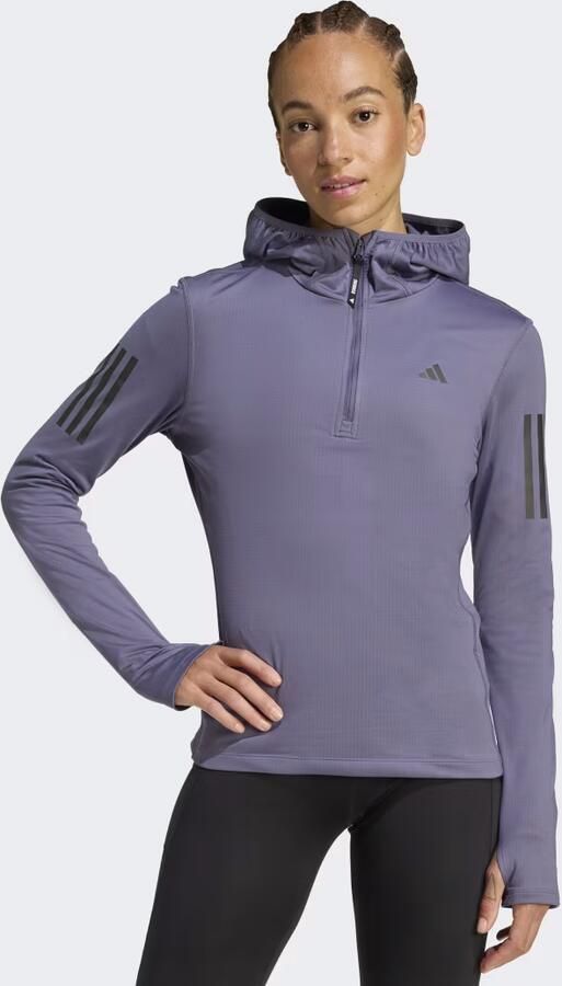 Adidas Own The Run Winterized Hoodie met Halflange Rits