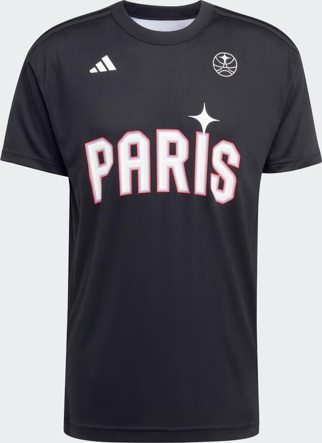 Adidas PARIS BASKETBALL WARM-UP SHIRT MET KORTE MOUWEN MANNEN - Foto 4