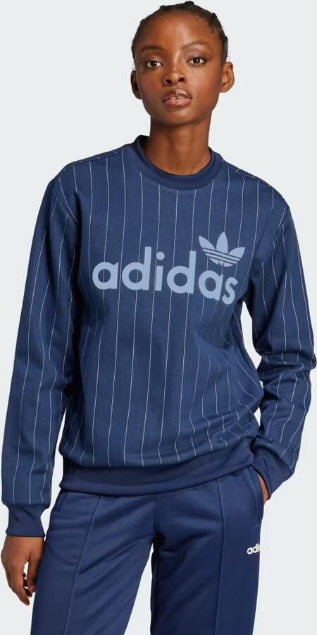 Adidas Originals Pinstripe Graphic Sweatshirt Blauw- Dames Blauw - Foto 6