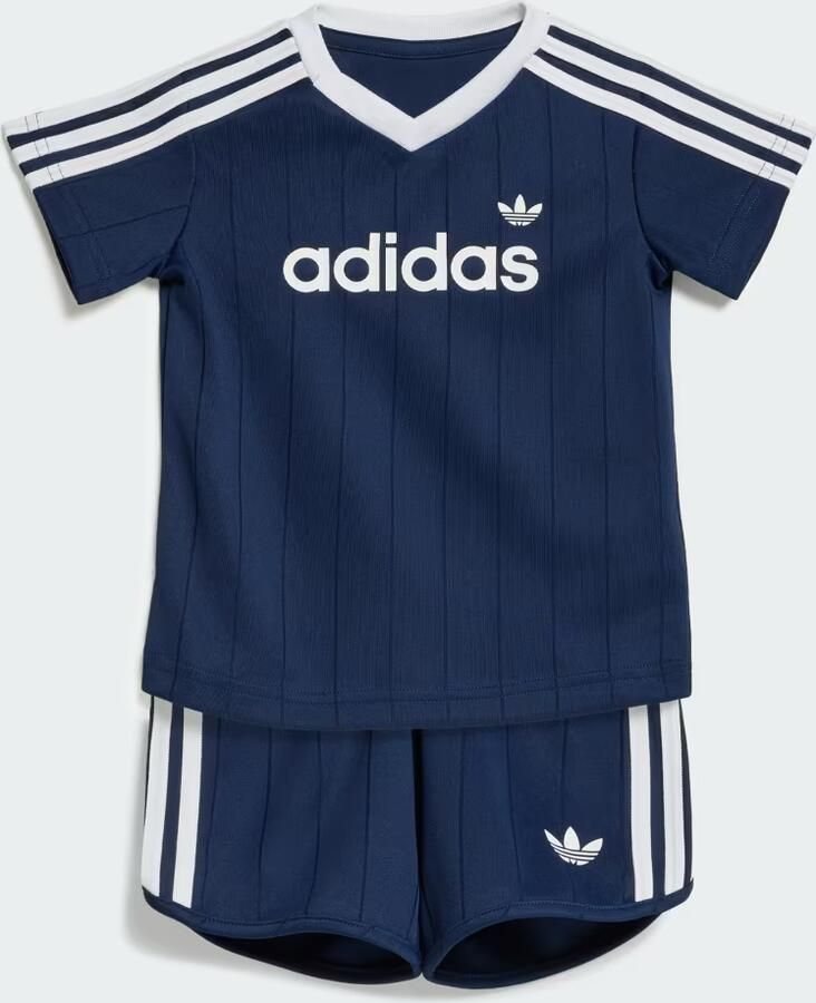 Adidas Originals Pinstripe T-Shirt Shorts Set Infant Blauw Kind Blauw