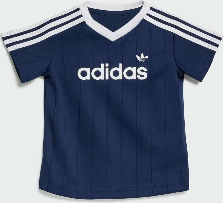 Adidas Originals Pinstripe T-Shirt Shorts Set Infant Blauw Kind Blauw - Foto 4