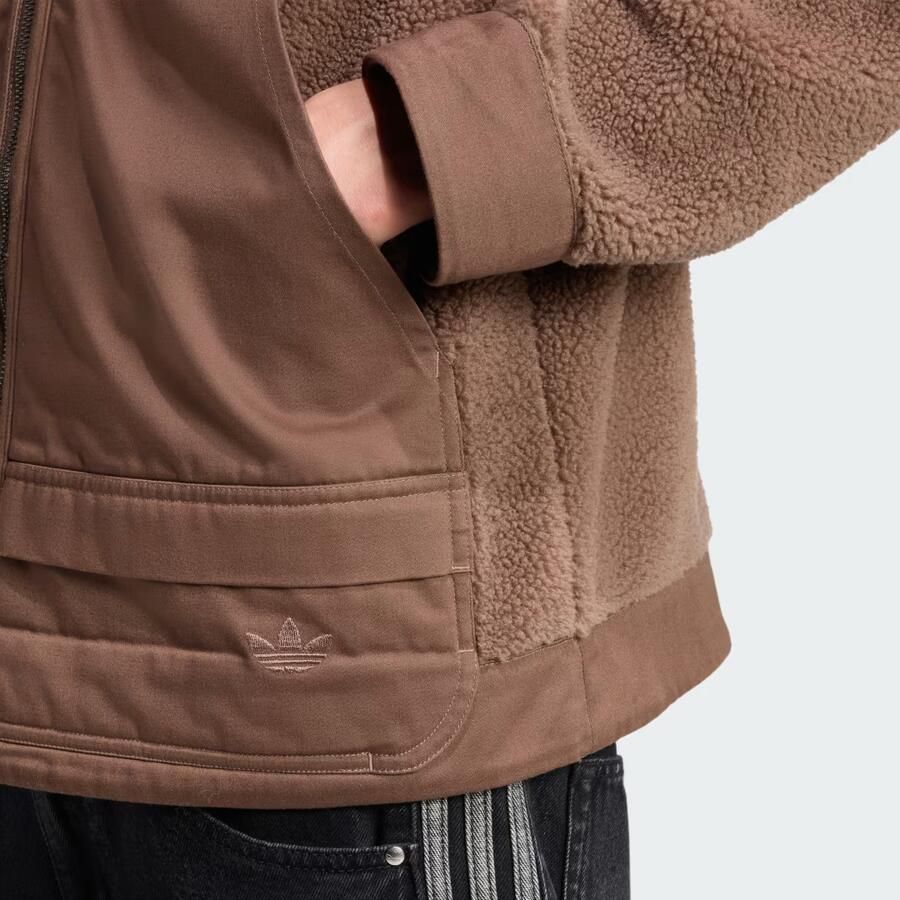 Adidas Originals Regular fit fleecejack met opstaande kraag