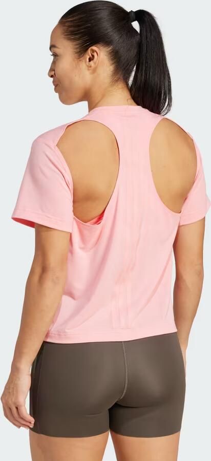 Adidas T-shirt Korte Mouw T-shirt Power Back Cutout 3-Stripes - Foto 6
