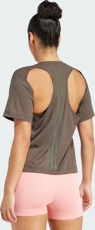 Adidas T-shirt Korte Mouw T-shirt Power Back Cutout 3-Stripes - Foto 5