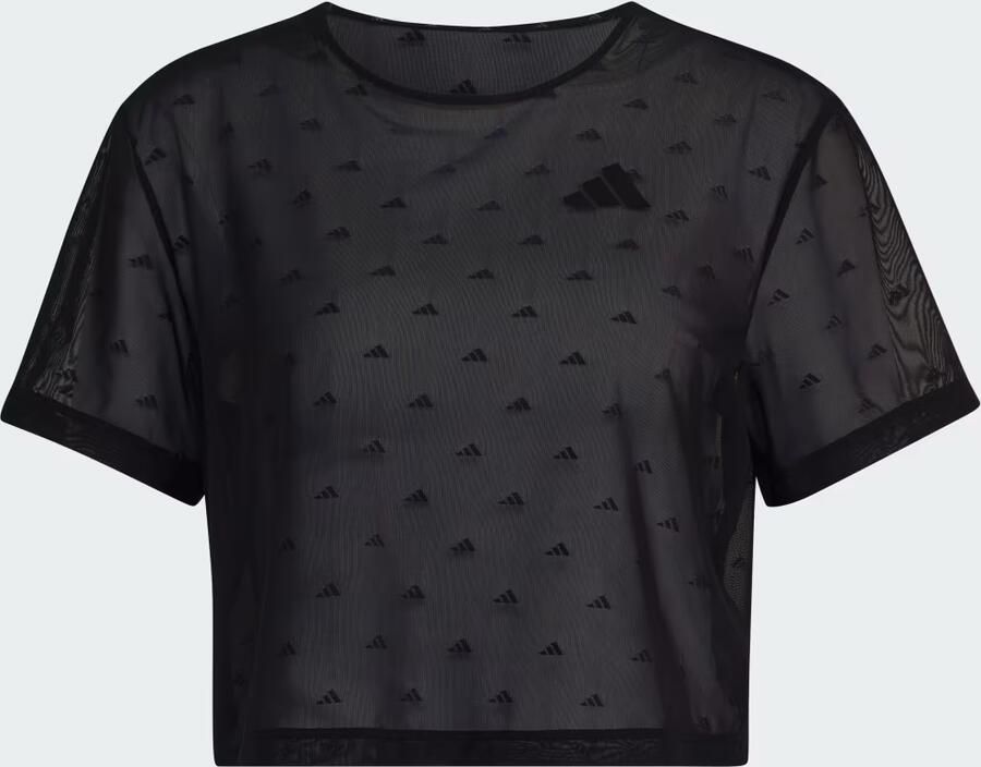 Adidas Training Kort fit sport t-shirt van mesh met mouwboordjes met logo stitchings - Foto 2