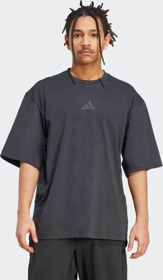 Adidas Training Oversize sport-t-shirt van katoenmix met logoprint