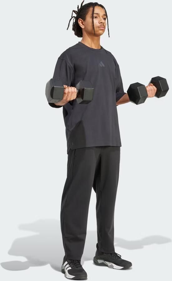 Adidas Training Oversize sport-t-shirt van katoenmix met logoprint - Foto 5