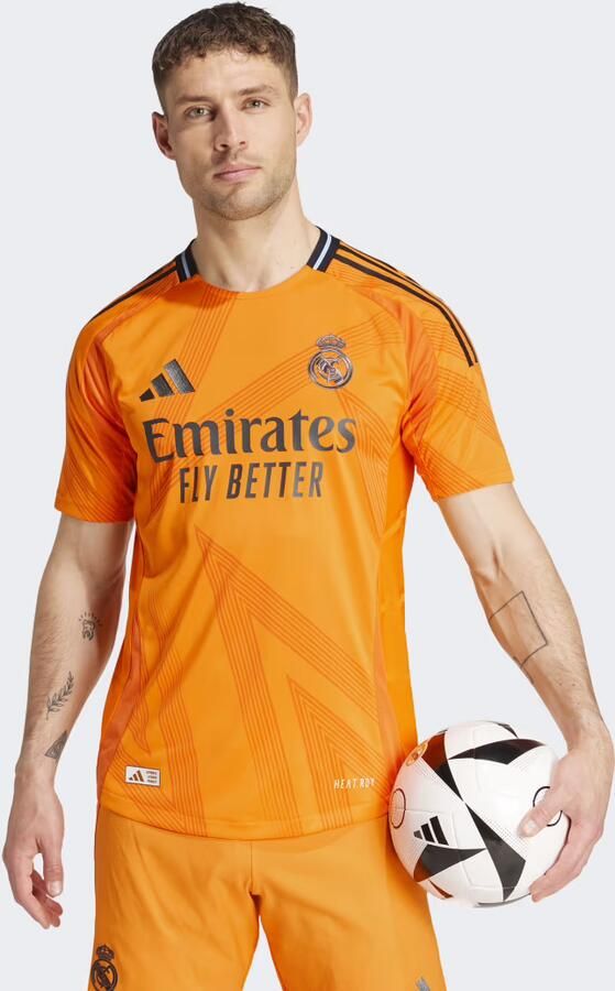 Adidas Real Madrid 24 25 Authentiek Uitshirt Oranje- Heren Oranje - Foto 3