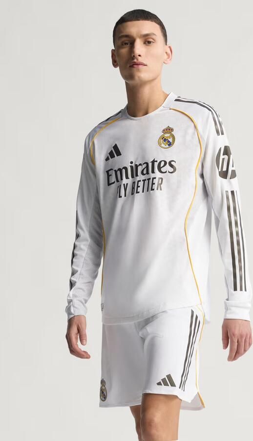 Adidas Real Madrid 25 26 Authentiek Thuisshirt met Lange Mouwen