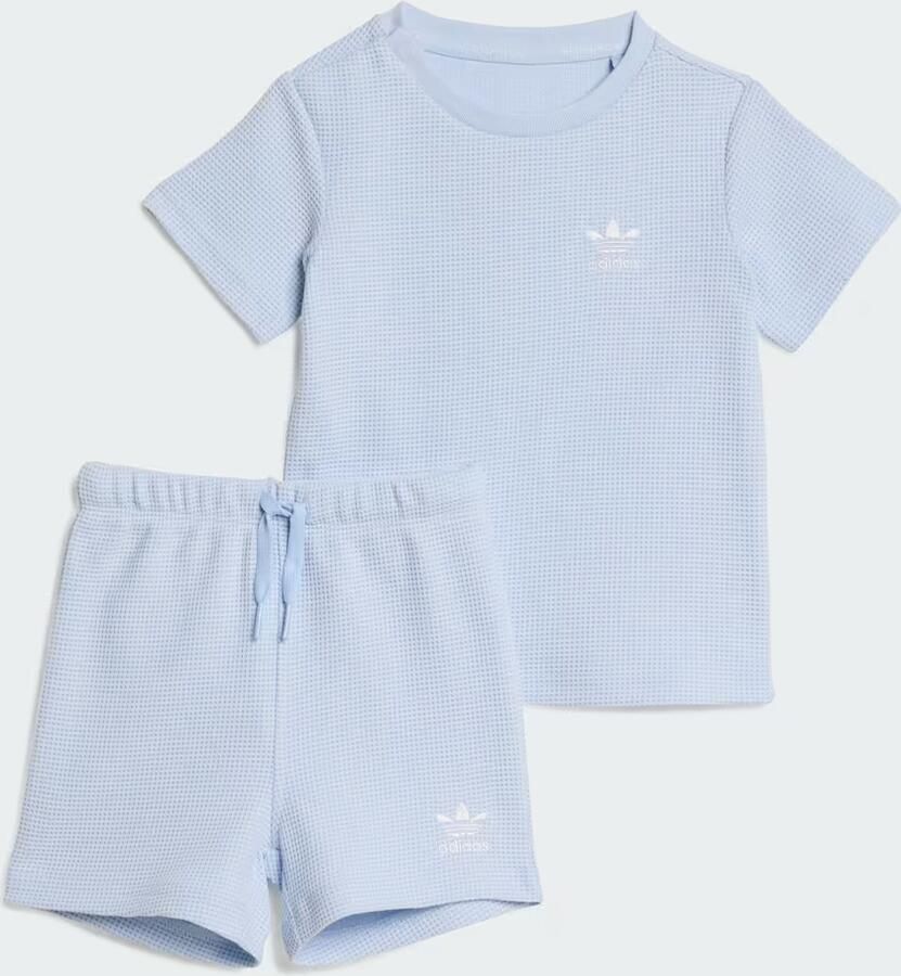 Adidas Originals Waffle T-Shirt Shorts Set Infant Blauw Kind Blauw