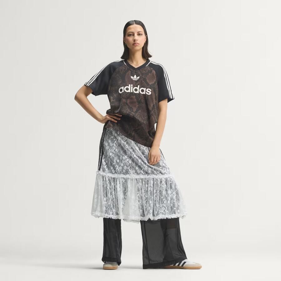 Adidas Originals Snake Satin Football T-Shirt Bruin- Dames Bruin