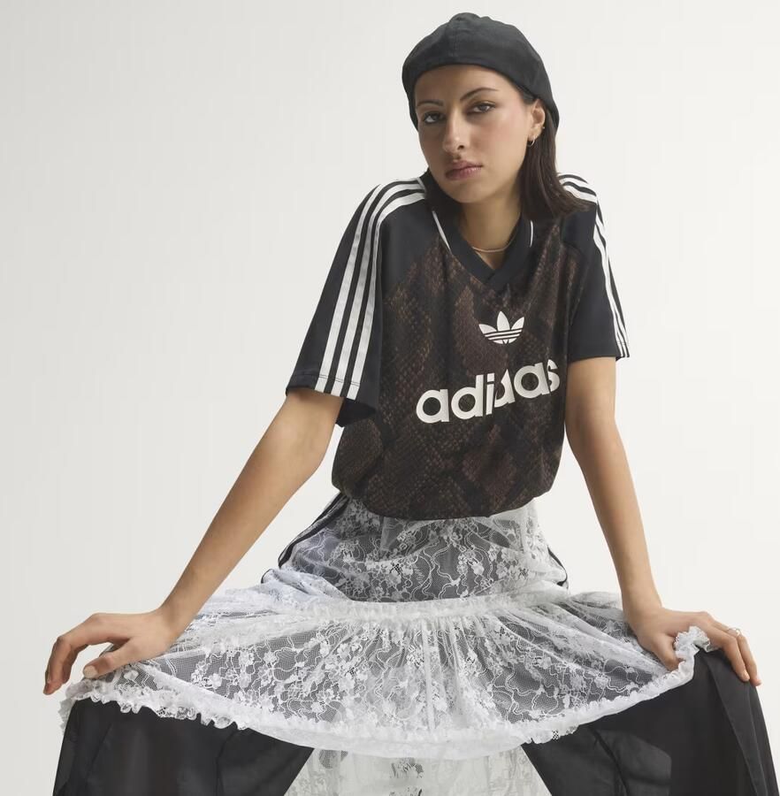 Adidas Originals Snake Satin Football T-Shirt Bruin- Dames Bruin - Foto 5