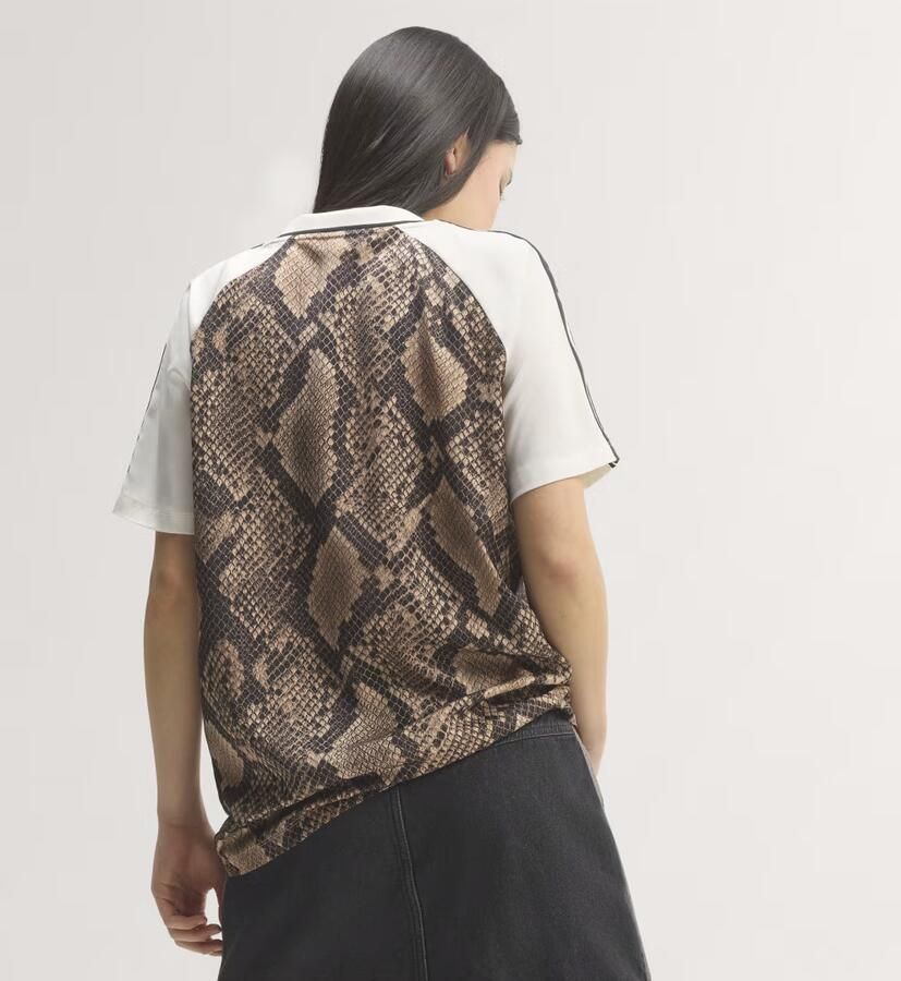 Adidas Originals Snake Satin Football T-Shirt Beige- Dames Beige - Foto 4