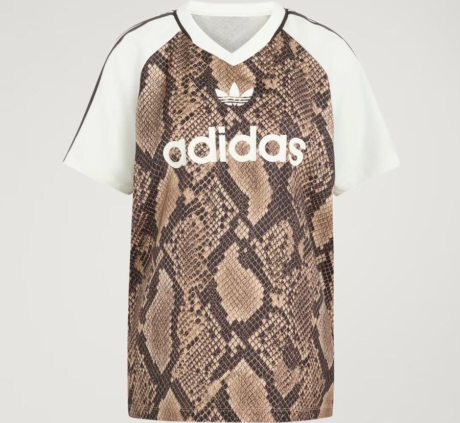 Adidas Originals Snake Satin Football T-Shirt Beige- Dames Beige - Foto 3