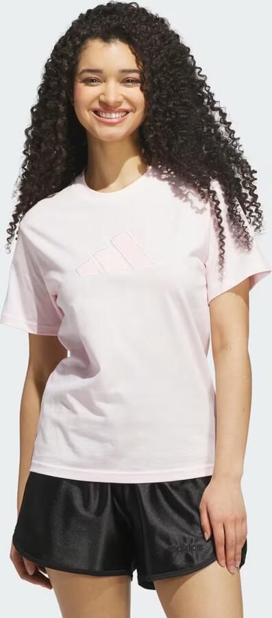 Adidas SATIN-FILLED LOGO GRAPHIC T-SHIRT