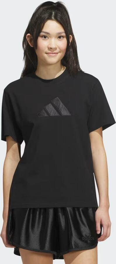 Adidas SATIN-FILLED LOGO GRAPHIC T-SHIRT