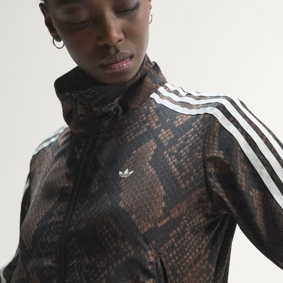 Adidas Originals Satin Snake Print Firebird Track Top Bruin- Dames Bruin - Foto 3