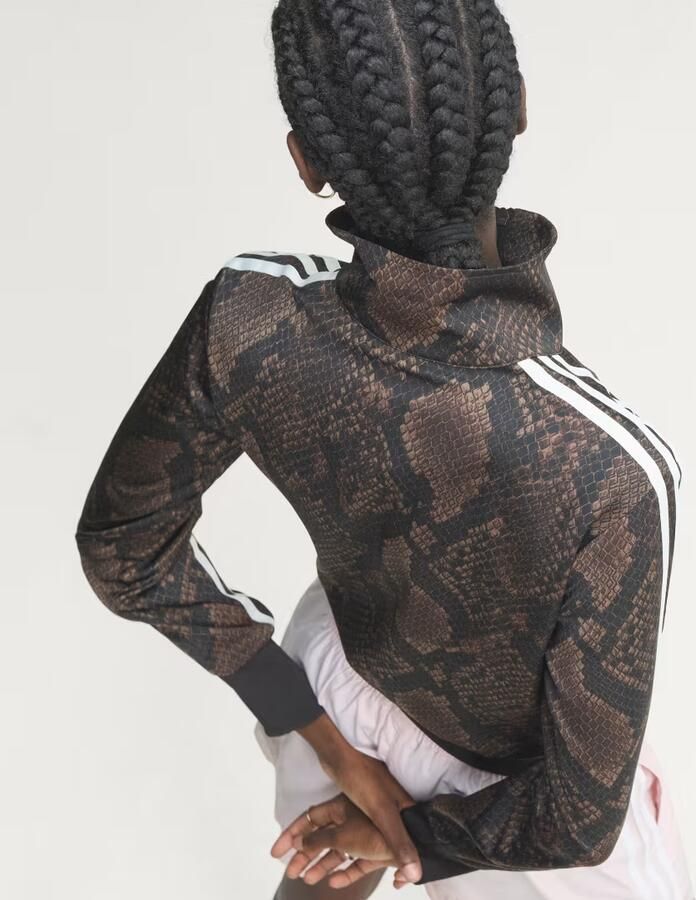 Adidas Originals Satin Snake Print Firebird Track Top Bruin- Dames Bruin - Foto 6