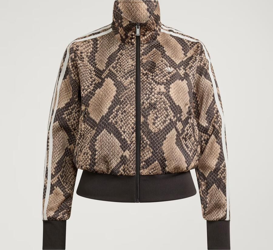 Adidas Originals Satin Snake Print Firebird Track Top Beige- Dames Beige - Foto 5