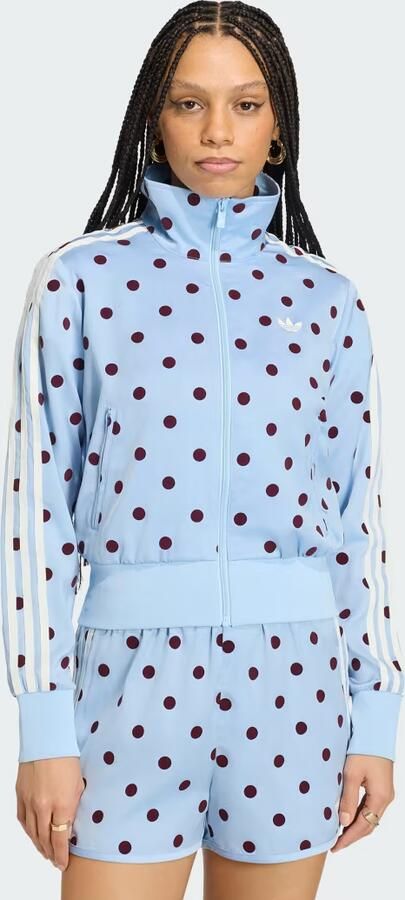 Adidas Originals SATIN POLKA DOTS TT Sportjack Blauw- Dames Blauw - Foto 2