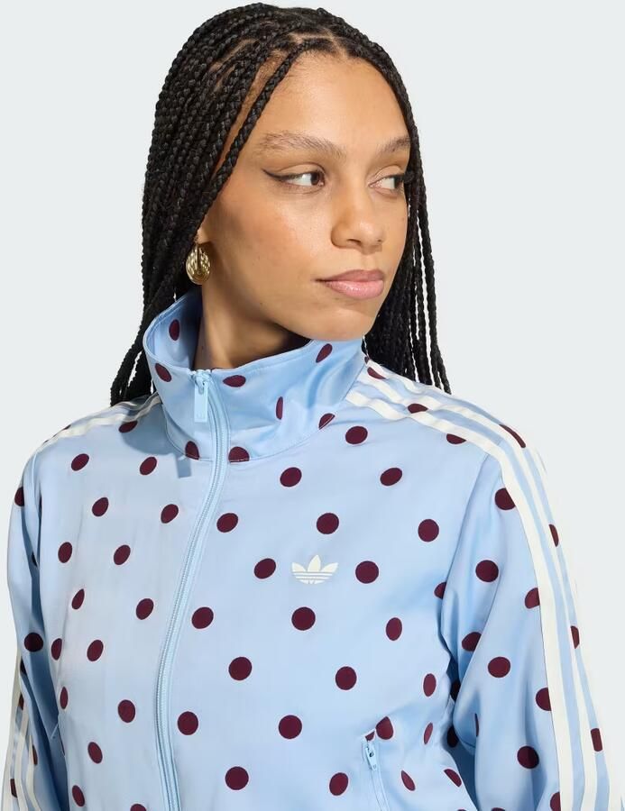 Adidas Originals SATIN POLKA DOTS TT Sportjack Blauw- Dames Blauw - Foto 4