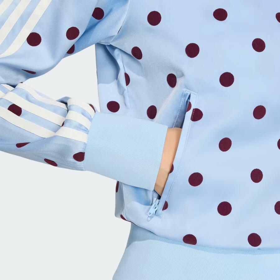 Adidas Originals SATIN POLKA DOTS TT Sportjack Blauw- Dames Blauw - Foto 3