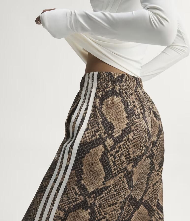 Adidas Originals Satin Snake Print Firebird Track Pants Beige- Dames Beige - Foto 5