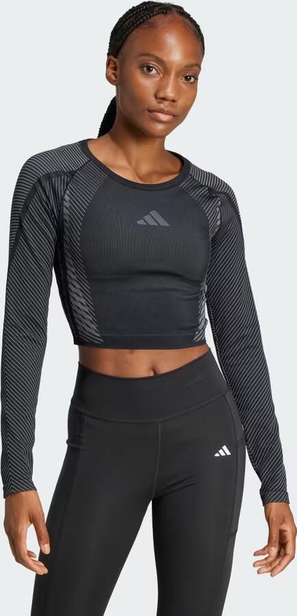 Adidas Sportswear Kort shirt met lange mouwen en labelprint