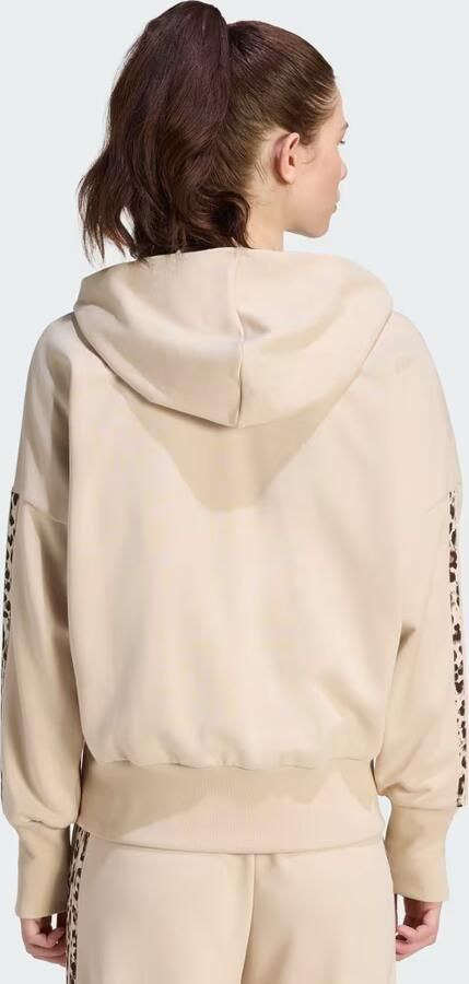 Adidas Seasonal Essentials 3-Stripes Capuchonjack met Lange Ritssluiting en Dierenprint - Foto 6