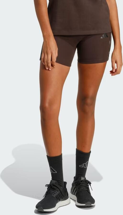 Adidas Seasonal Essentials Bikershort met 3-Stripes en Luipaardprint