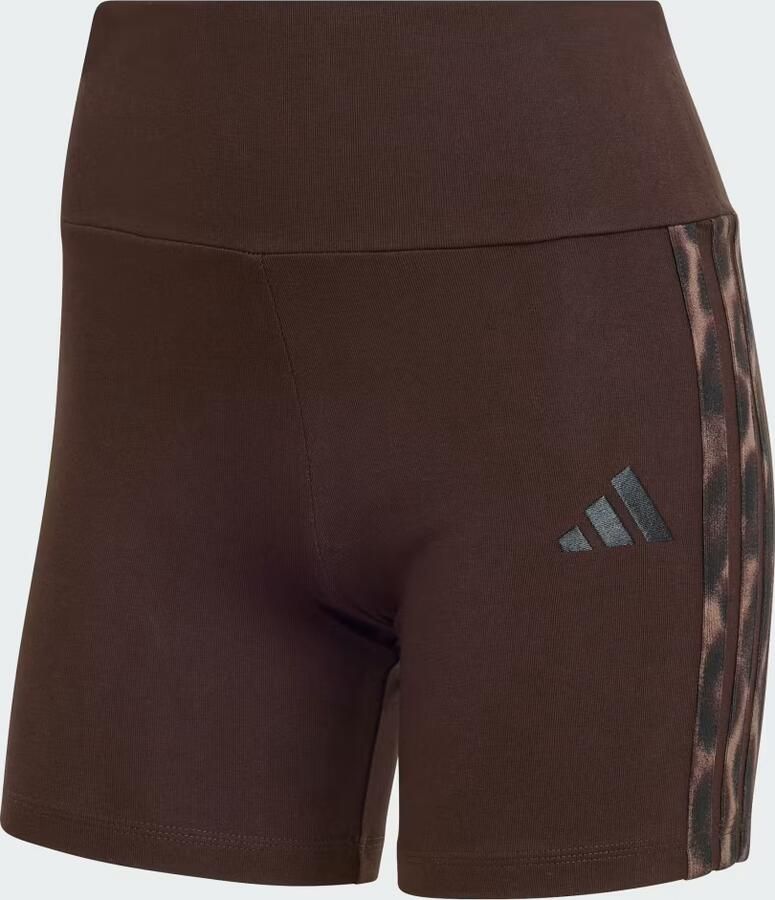 Adidas Seasonal Essentials Bikershort met 3-Stripes en Luipaardprint - Foto 3