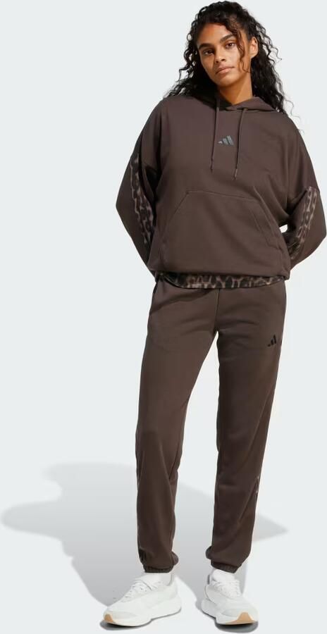 Adidas Seasonal Essentials French Terry Hoodie met 3-Stripes en Luipaardprint - Foto 5