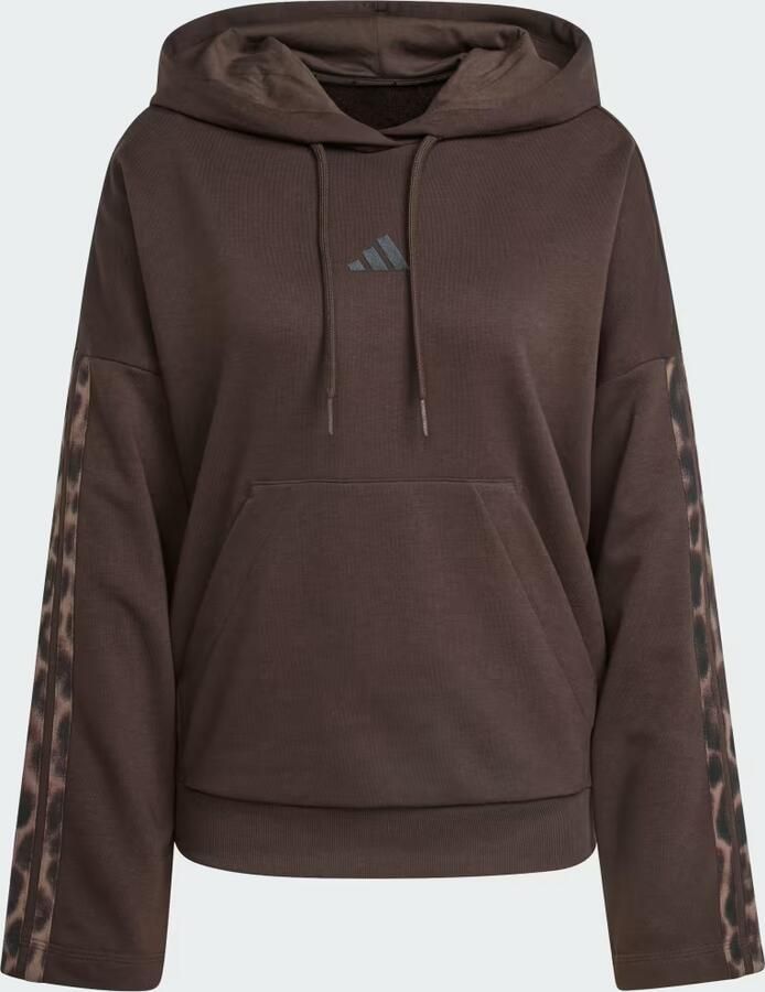 Adidas Seasonal Essentials French Terry Hoodie met 3-Stripes en Luipaardprint - Foto 3