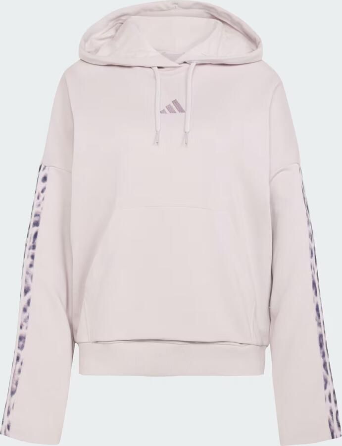 Adidas Seasonal Essentials French Terry Hoodie met 3-Stripes en Luipaardprint - Foto 4