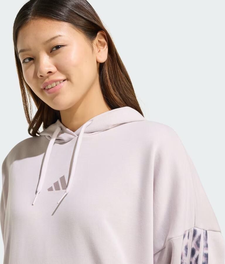 Adidas Seasonal Essentials French Terry Hoodie met 3-Stripes en Luipaardprint - Foto 3
