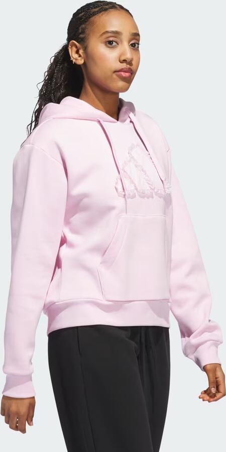 Adidas Seasonal Essentials Ruffled Big Logo Graphic Hoodie - Foto 5