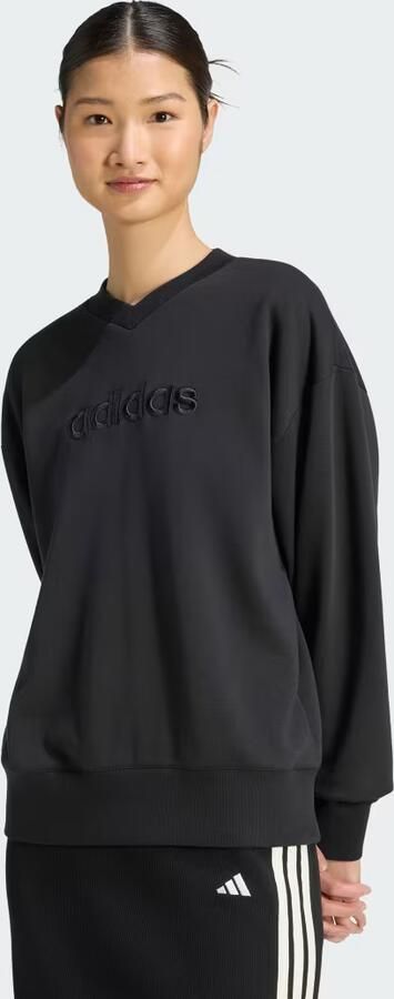 Adidas Seasonal Essentials Satin V-Neck Sweatshirt