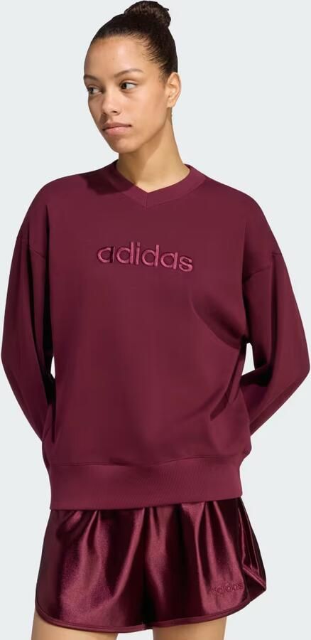 Adidas Seasonal Essentials Satin V-Neck Sweatshirt