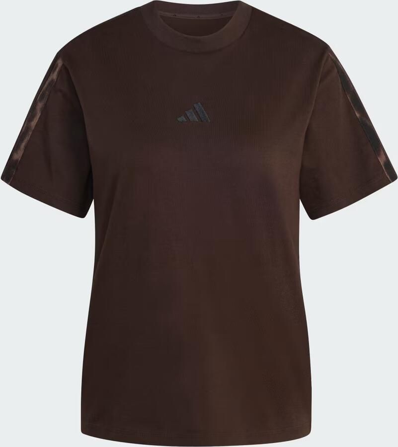 Adidas Seasonal Essentials T-shirt met 3-Stripes en Luipaardprint - Foto 3
