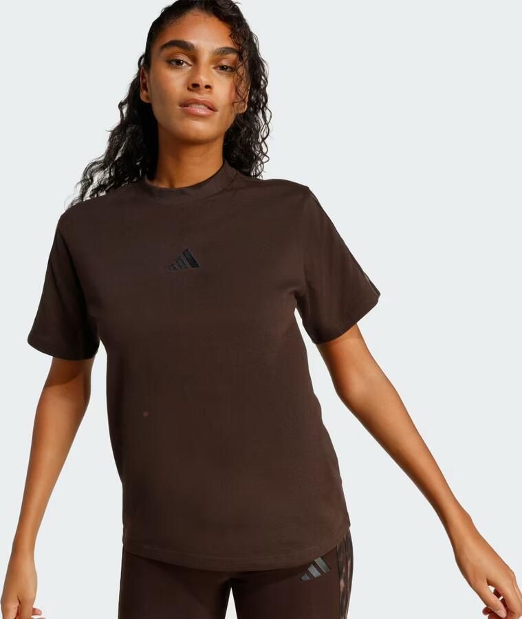 Adidas Seasonal Essentials T-shirt met 3-Stripes en Luipaardprint - Foto 4