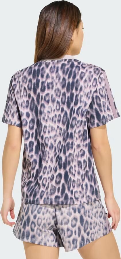 Adidas Seasonal Essentials T-shirt met 3-Stripes en Luipaardprint - Foto 5