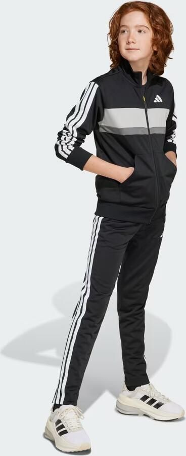 Adidas Seasonal Essentials Tiberio 3-Stripes Tricot Trainingspak Kids Zwart Kind Zwart - Foto 5