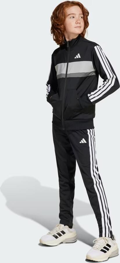 Adidas Seasonal Essentials Tiberio 3-Stripes Tricot Trainingspak Kids Zwart Kind Zwart - Foto 4