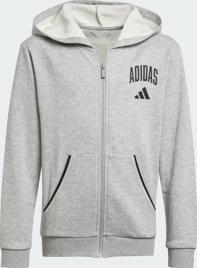 Adidas Seasonals Essentials Collegiate Typography Hoodie met Lange Ritssluiting Kids - Foto 5