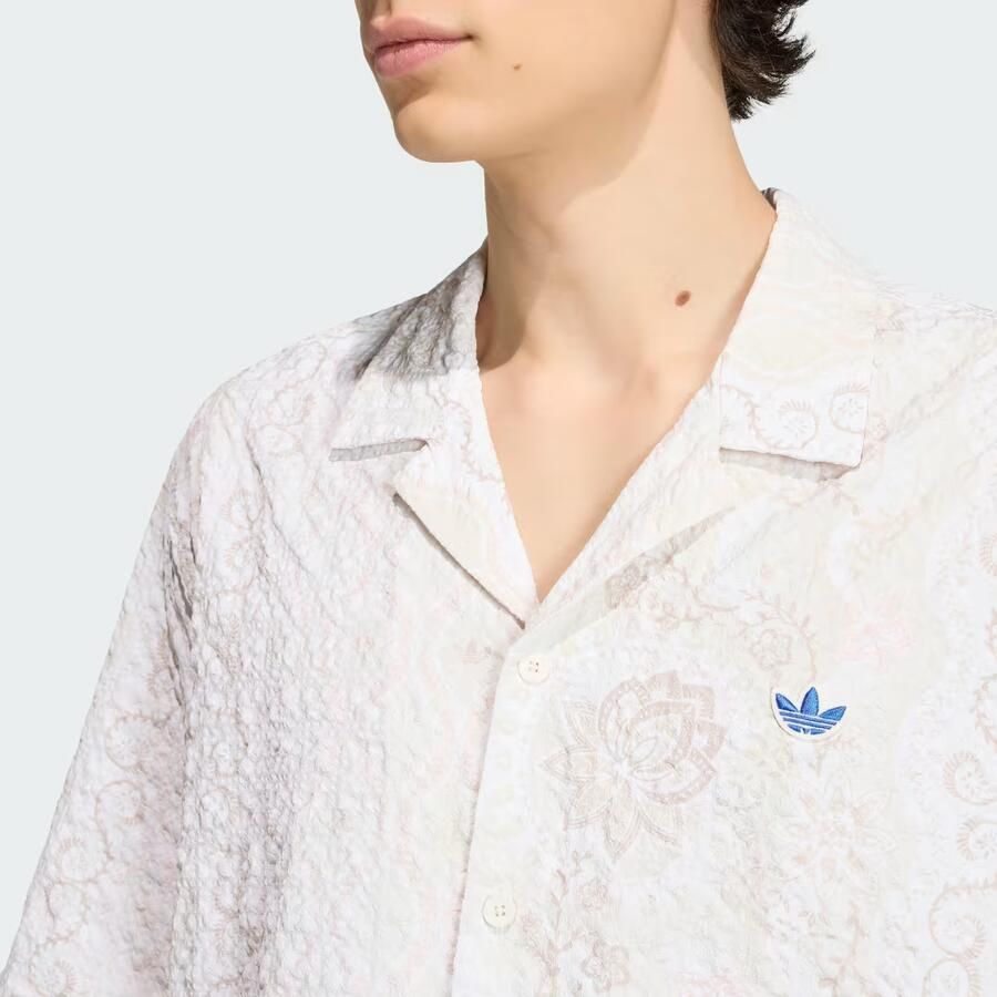 Adidas Originals relaxed fit vrijetijdshemd van seersucker met logo-applicatie