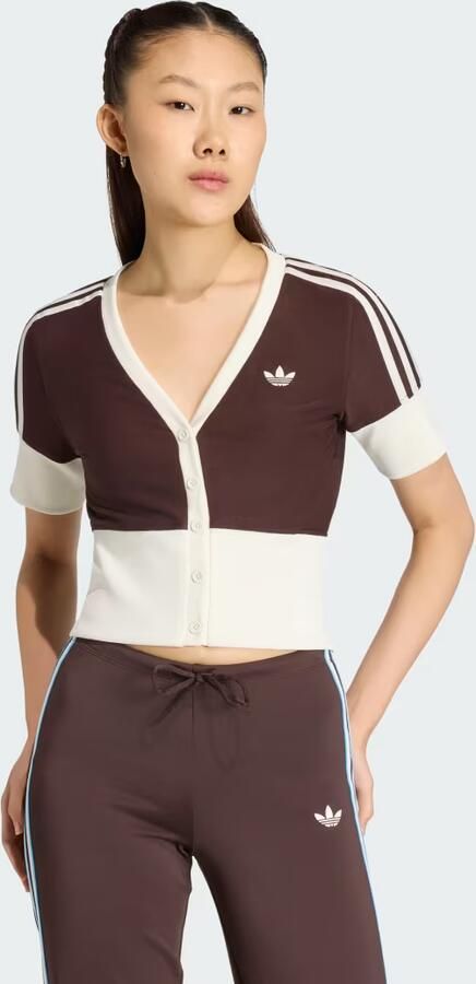 Adidas SHIRT MET V-HALS EN KNOPEN