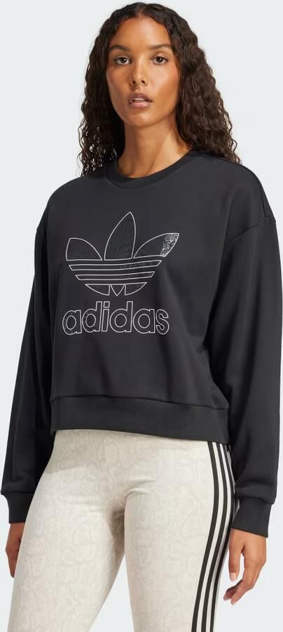 Adidas Originals Snake Infill Crew Sweatshirt Black- Dames Black - Foto 6